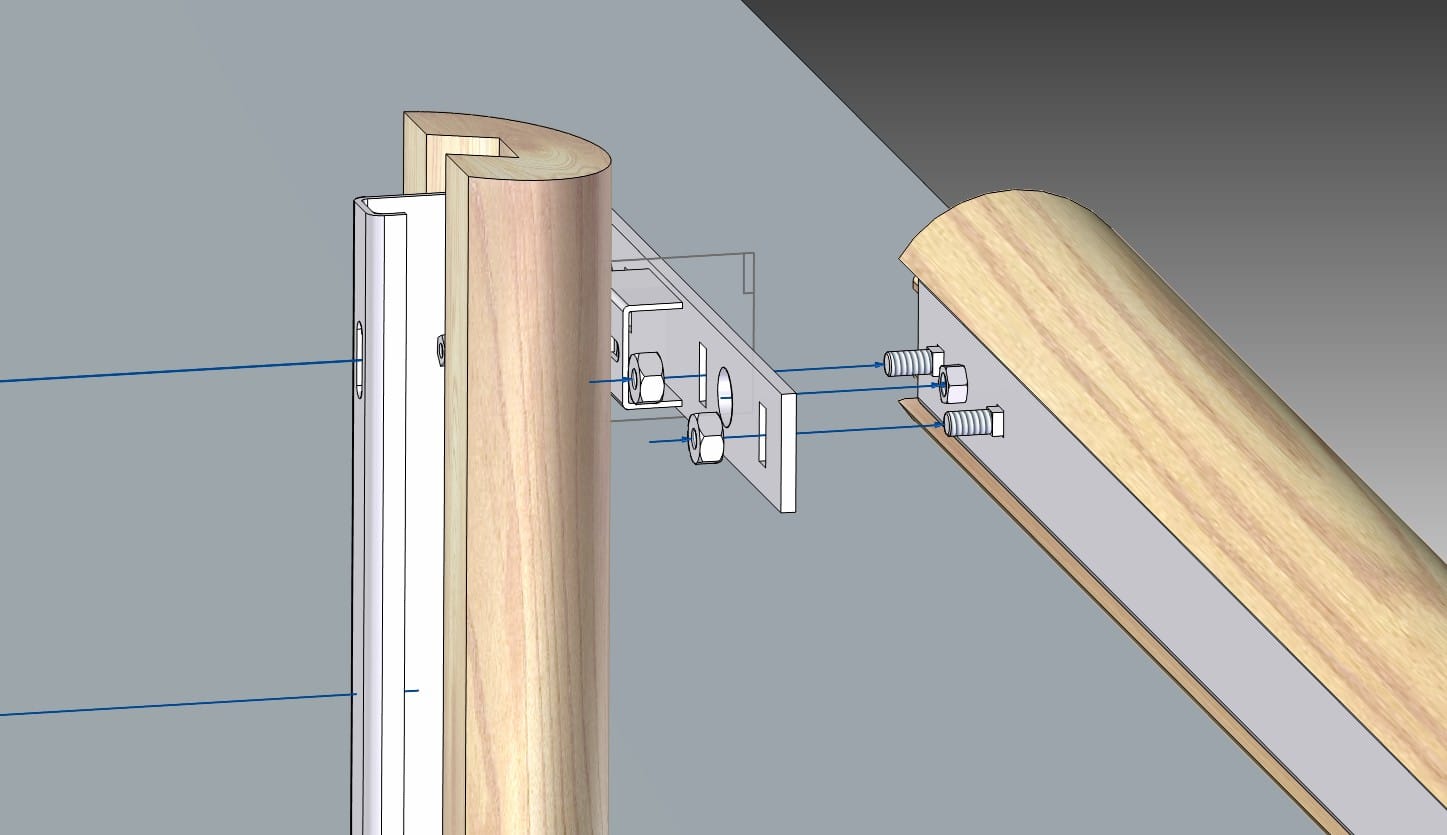 Réflecteur bois pour glissière mixte bois/métal - Solosar